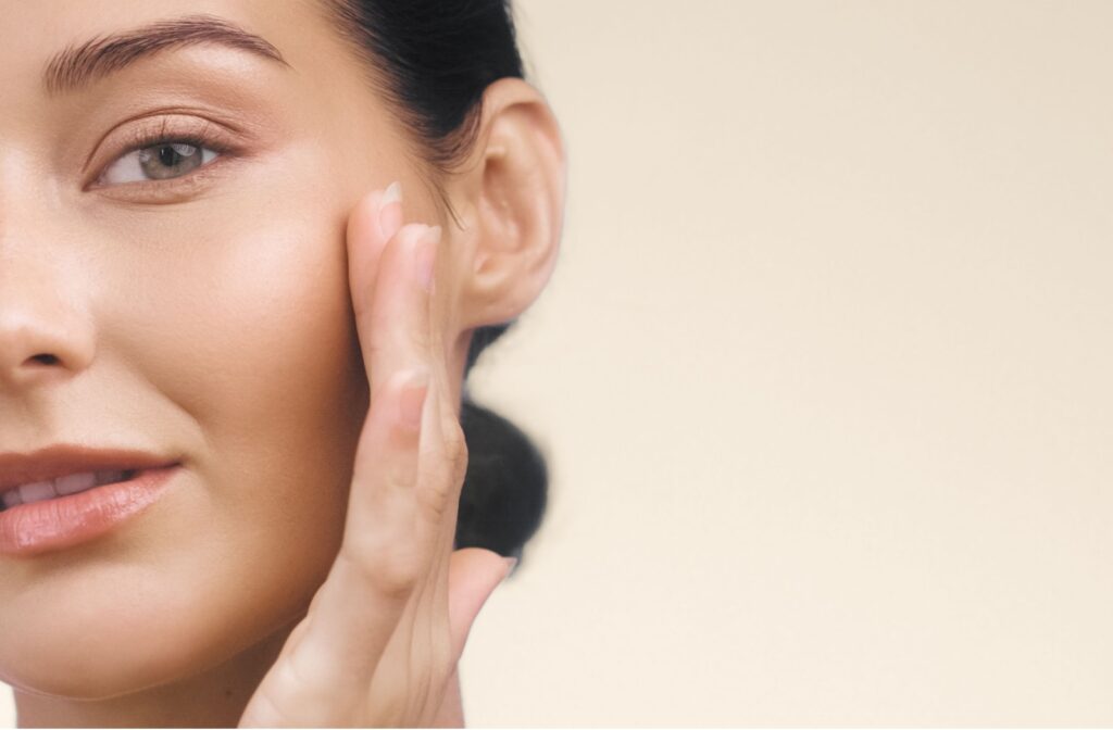 A close up of health skin after a TriLift treatment.